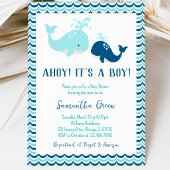 Invitation Bain de bébé baleine