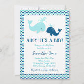 Invitation Bain de bébé baleine (Devant)