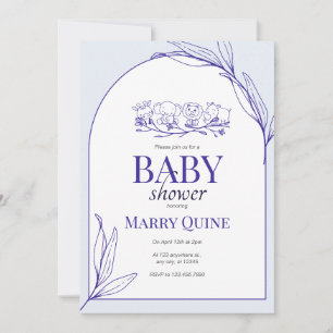 Invitation Bain de bébé Chic Typographie