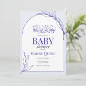 Invitation Bain de bébé Chic Typographie (Debout devant)
