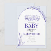 Invitation Bain de bébé Chic Typographie (Devant / Derrière)