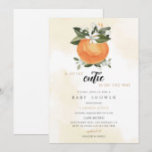 Invitation Bain de bébé Citrus Orange Clémentine (Devant / Derrière)