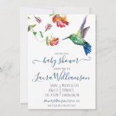 Invitation Bain de bébé Colibri Eté Aquarelle (Devant)