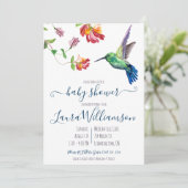 Invitation Bain de bébé Colibri Eté Aquarelle (Debout devant)