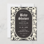 Invitation Bain de bébé crâne gothique (Devant)