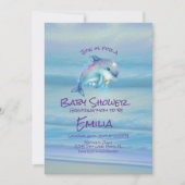 Invitation Bain de bébé dauphin couleur (Devant)