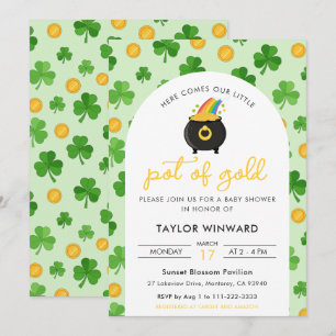 Invitation Bain de Bébé de la Saint-Patrick Pot d'Or