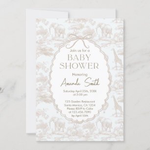 Invitation Bain de bébé élégant Toile de Jouy en style chinoi