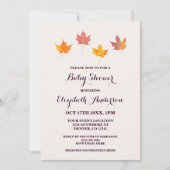 Invitation Bain de Bébé Feuilles d'Érable (Devant)