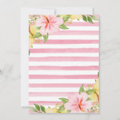 Invitation Bain de bébé Fleurs Jungle Mignonnes Aquarelle (Dos)