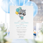 Invitation Bain de bébé garçon au style aquarelle avec un rat