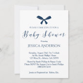 Invitation Bain de bébé garcon bleu marine blanc charmant (Devant)