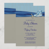 Invitation Bain de bébé garçon chaussure vintage (Devant / Derrière)