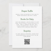 Invitation Bain de bébé garçon code QR dinosaure vert mignon (Dos)