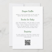 Invitation Bain de bébé garçon code QR dinosaure vert mignon (Dos)