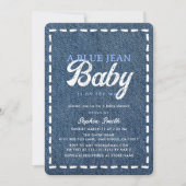 Invitation Bain de bébé garçon en bleu de jean (Devant)
