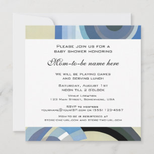 Invitation Bain de bébé garçon rétro Art Déco Jazz vintage bl