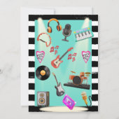 Invitation Bain de bébé garçon sarcelle Rock n Roll espagnol (Dos)