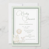 Invitation Bain de bébé Gingham Vintage Souris (Devant)