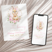 Invitation Bain de bébé lapin 