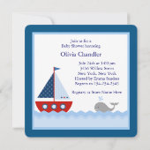 Invitation Bain de bébé marin pour garçon (Dos)