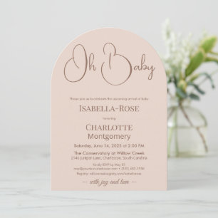 Invitation Bain de bébé minimaliste moderne Poudre rose ten