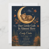 Invitation Bain de bébé Ours d'Automne (Devant)