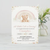 Invitation Bain de bébé ours Teddy Boho, le petit ourson arri (Debout devant)