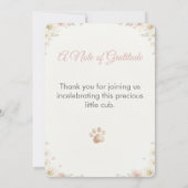 Invitation Bain de bébé ours Teddy Boho, le petit ourson arri (Dos)