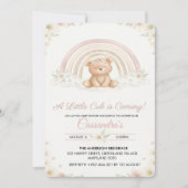 Invitation Bain de bébé ours Teddy Boho, le petit ourson arri (Devant)