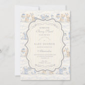 Invitation Bain de bébé Ourson aux myrtilles Baby Shower (Devant)