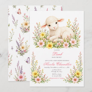 Invitation Bain de bébé Petit Agneau