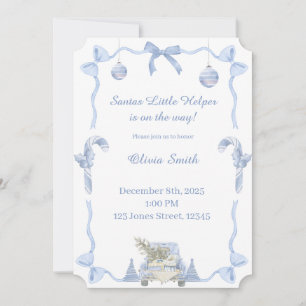 Invitation Bain de Bébé Petit Aide du Père Noël
