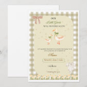 Invitation Bain de bébé petite oie (Devant / Derrière)