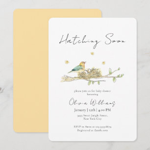 Invitation Bain de bébé Prochainement Nid d'Oiseau Baby Showe