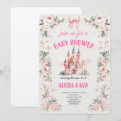 Invitation Bain de bébé royal dans le château de rêve (Devant / Derrière)