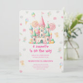 Invitation Bain de bébé royal dans le château de rêve (Debout devant)