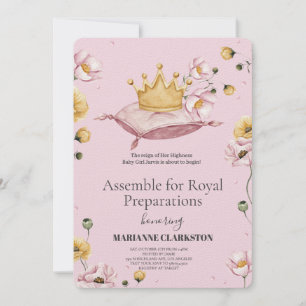 Invitation Bain de bébé royal dans le château de rêve