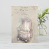 Invitation Bain de bébé Shabby Chic (Debout devant)