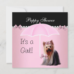 Invitation Bain de chiots Chien mignon rose 2