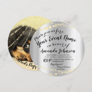 Invitation Bain de chiots nouveau bébé chien Photo Rose Gold