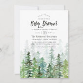 Invitation Bain de couleur Arbres de pin Baby Shower (Devant)