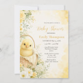 Invitation Bain de couleur Bébé Poussin Célébration de Naissa (Devant)
