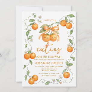 Invitation Bain de couleur Deux petites mignonnes Fête de nai