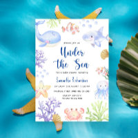 Bain de couleur sous la mer Baby Shower Animaux de