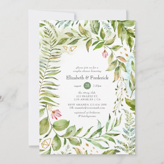 Invitation Bain de couples à la gouache (Devant)