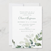 Invitation Bain de couples bohème au eucalyptus botanique mod (Devant)