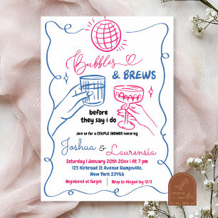 Invitation Bain de Couples Bulles et Boissons Dessinés à la M