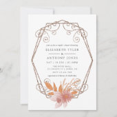 Invitation Bain de couples géométrique à l'aquarelle en terre (Devant)