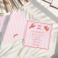 Bain de fruits de mer rose rouge dessinés à la mai